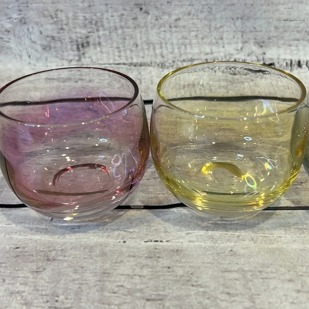 Vintage Roly Poly Color Set of 4 Glasses - Picture 3 of 5